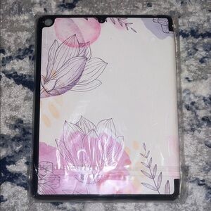Mektron iPad 10.2 case 9th gen Floral Tablet Case - Purple and Pink